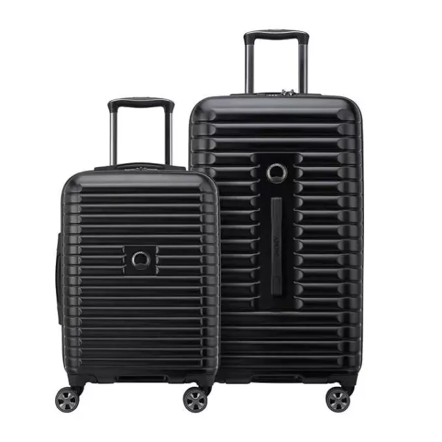 NEW Delsey Paris 2pc Trunk Spinner Hardside Luggage Set - Black