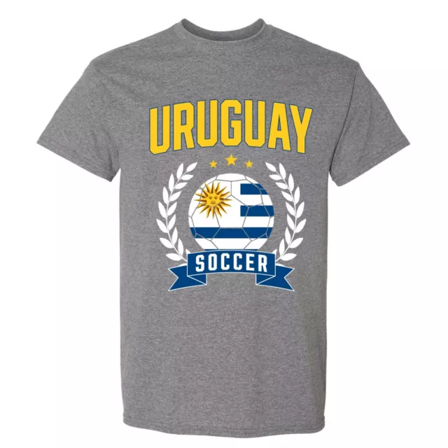 Uruguay Soccer Laurel - World Football Cup T Shirt - Graphite Heather