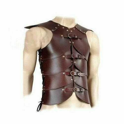 Medieval Leather Armor Jacket Chest Muscle Plate Roman Body Larp Wearable gift