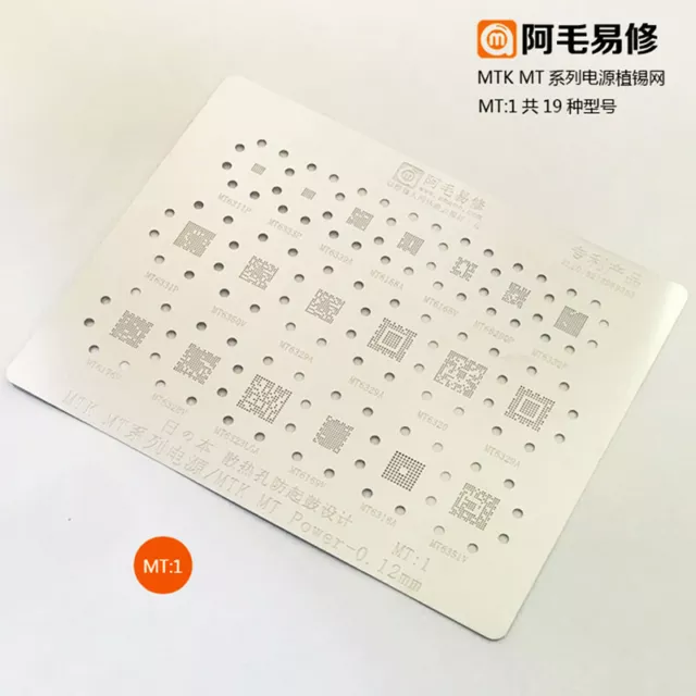 Amaoe MT1 MT2 BGA Stencil For MTK Power IC MT Chip Reballing Pins Tin Plant Net