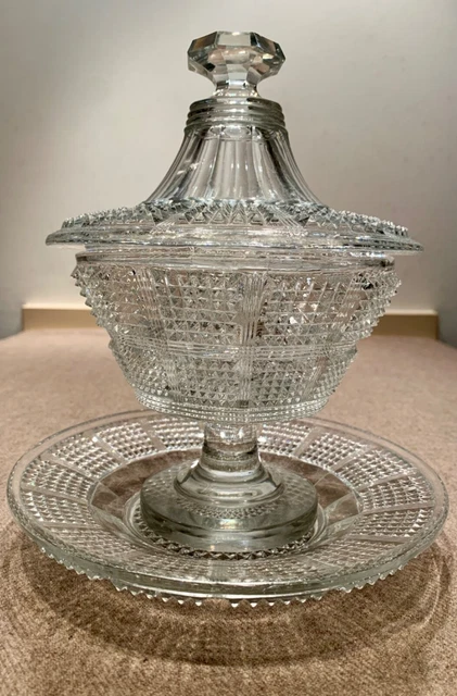 Grand Plateau Cristal 30cm – Style Bohème – Vintage – Neuf