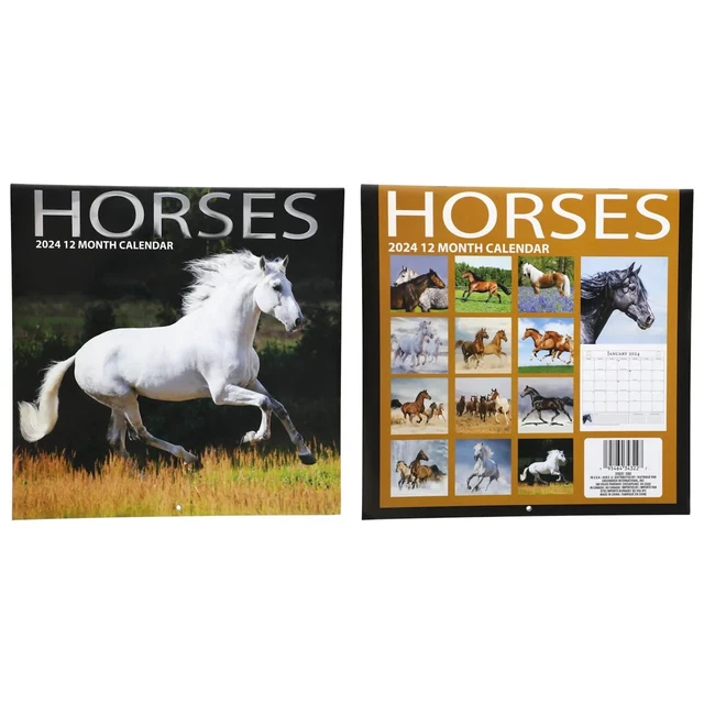 2024 HORSES CALENDAR 12 Month Wall Calendar 12" X 12" New Sealed $8.95