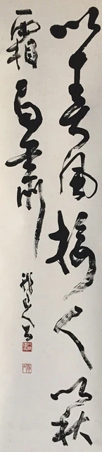 G1612 Japonés Vintage Colgante Rollo Kakejiku Mano Pintura Papel Caligrafía Art