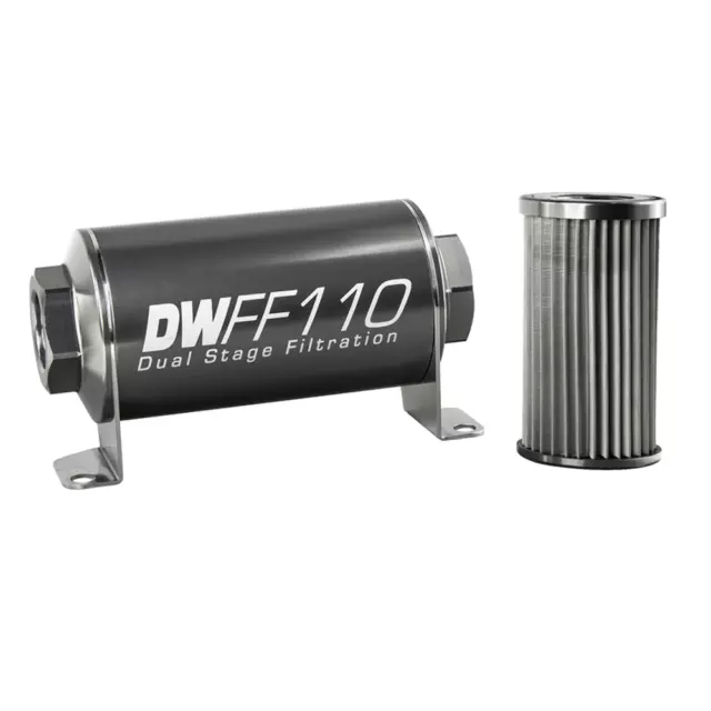 DeatschWerks DW In-Line Fuel Filter Element & Housing Kit SS 10Micron