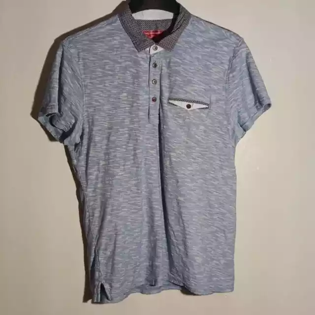 SAKS FIFTH AVENUE Trim Fit Large Ocean Blue Polo Shirt with pocket $19. ...
