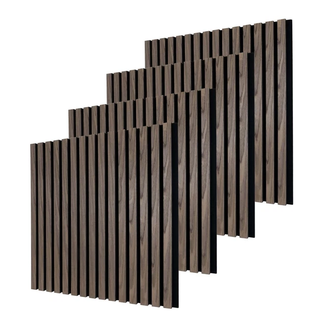 Panneaux Muraux Acoustiques 3D – 4 Plaques 60x60 Cm Grises, Homestyle4u
