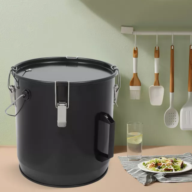 6 Gallon Fryer Grease Bucket Oil Disposal Container w/ Filter Bag and Lid