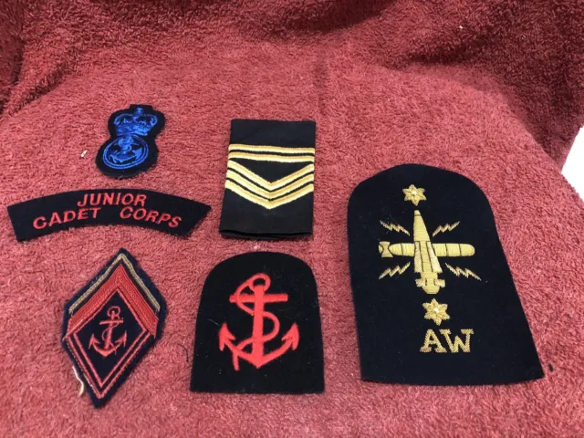 Job Lot Royal Navy Badges And Epaulette Slide x 6 - Some Vintage - No Res