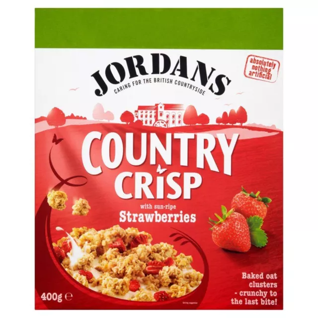 Jordans Country Crisp Strawberry - 400g - Cornflakes mit Erdbeere - Packung