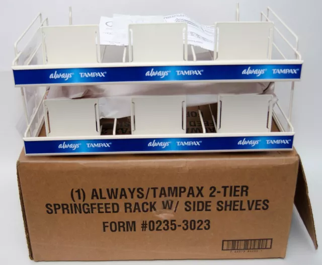 Gondola Shelf /Peg Wall 2 Tier Pusher Rack for Always/Tampax Feminine Products