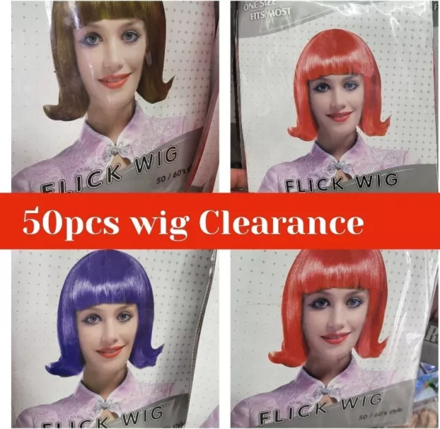 Job Lot Fancy Dress Wig Mask 50pcs Mixed Clearance