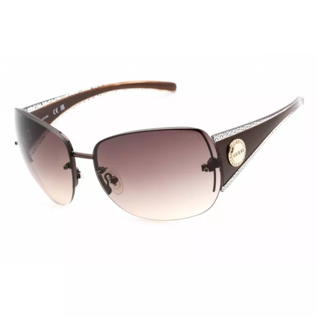 Guess Factory Women's Sunglasses Shiny Dark Brown Plastic Rectangular GF6187 48F
