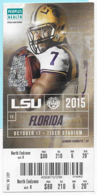 2015 LSU Tigers vs Florida Gators Football ticket stub - Leonard Fournette pic