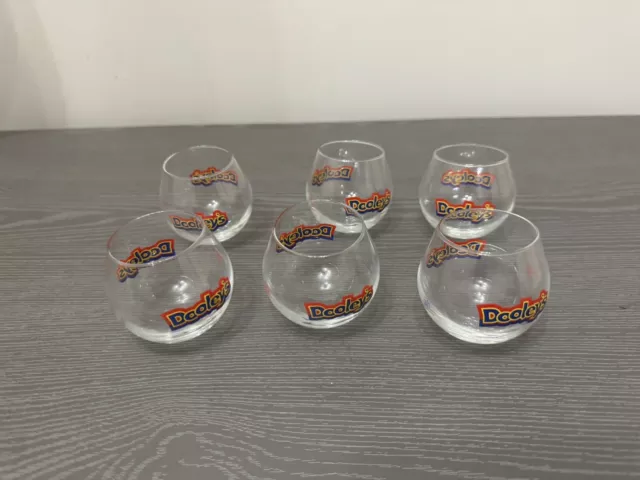 Vintage Dooley's Toffee Liqueur Toffee-Tipper 6 X Shot Glasses Unused