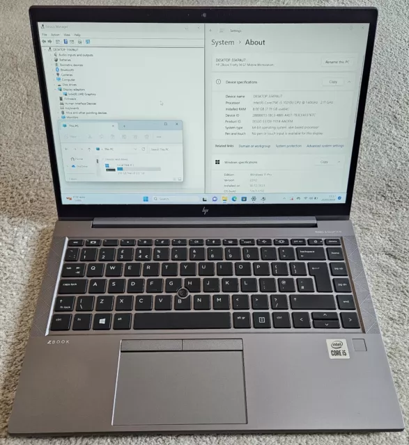 HP ZBook Firefly 14" G7 Laptop i5-10210U, 8GB RAM, 256GB SSD, 1080p Screen