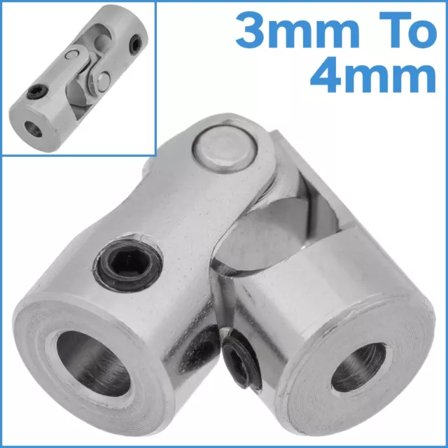 3mm To 4mm Stainless Steel RC Universal Joint Coupler Shaft Rotary Connector