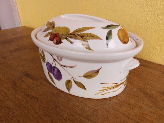 Zuppiera Casseruola Royal Worcester Flameproof Porcelain Evesham Decoro Autunno