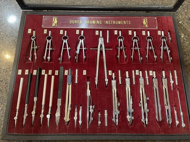 Drafting Instruments Display VINTAGE ENGINEER SALESMAN sample Durer Drawing Instrument Display £367. ...