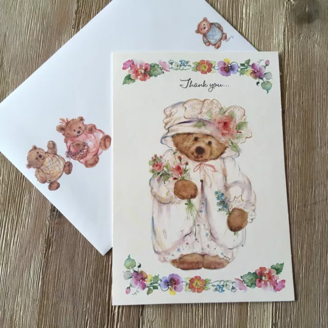 Mary Hamilton Mary’s Bears Hallmark Greeting Card THANK YOU 5x7 Vintage 3