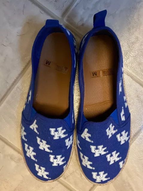 Euc!! Women's Size Medium Uk University Of Kentucky Wildcats Slip On Shoes