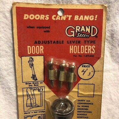 Vintage 1950s NOS Grand Safety DOOR HOLDER Adjustable Lever Type