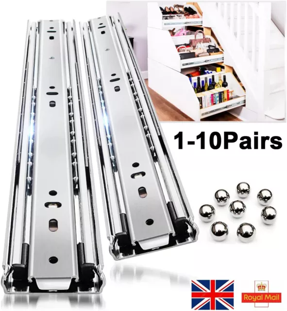 Heavy Duty Drawer Runners Ball Bearing Full Extensio Cabinet Draw Slides 10"-28"