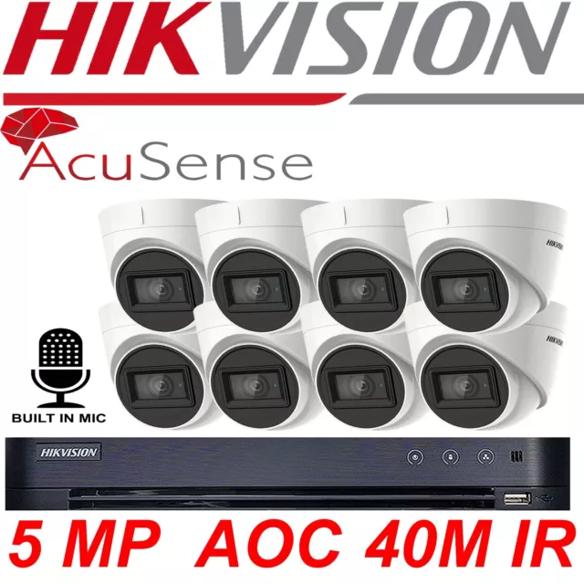 5Mp Hikvision Cctv A.i Dvr 5Mp Ds-2Ce78Hot-It3Fs Audio Camera Security System Uk