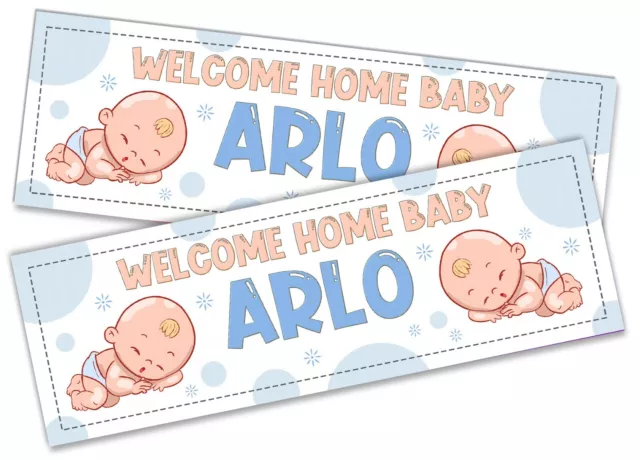 x2 Banner Celebration Homecoming Boy Girl Baby Welcome Home Newborn 2