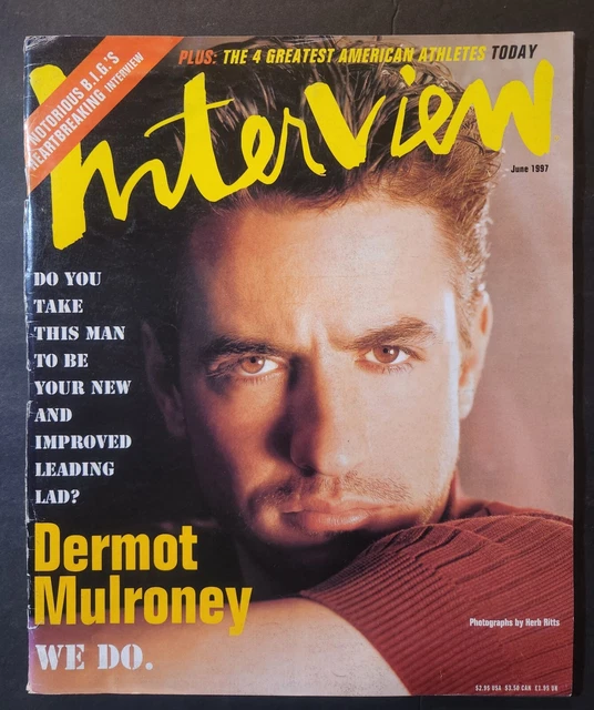 Andy Warhol's Interview Magazine Jun 1997 Dermot Mulroney -Fashion ~ Art ~ Music