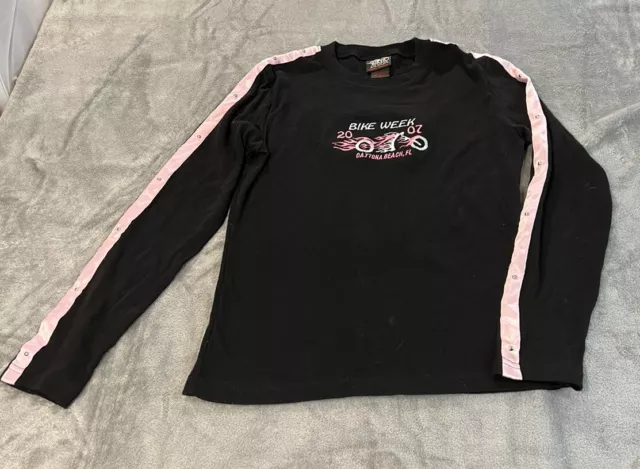 Vintage 2007 Daytona Beach Bike Week Biker Design T-Shirt Women's Size L