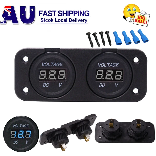 DIGITAL LED VOLT Meter Dual Battery Monitor Boat Voltage Marine Gauge