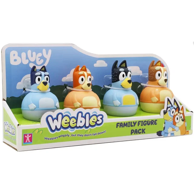 Bluey E Famiglia: Set 4 Figure Articolate – Bingo, Bandit E Chili – Giocattoli Ufficiali Da Collezione Per Bambini