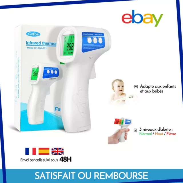 Thermomètre frontal sans contact infrarouge  température bébé enfant lait fièvre