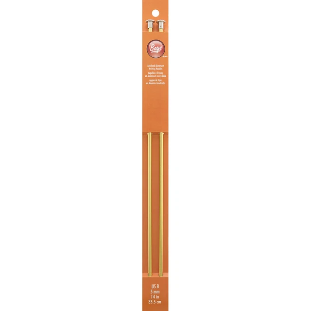 Boye Single Point Aluminum Knitting Needles 14"-Size 8/5mm 6328008