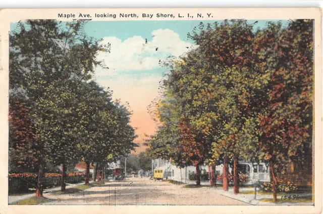 1924 HOMES MAPLE Ave. looking North Bay Shore LI NY post card $9.00 ...