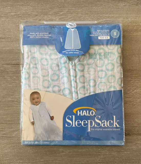 Halo SleepSack S 100% Cotton Muslin Wearable Blanket Sleep Sack 0-6m 0-6 Small