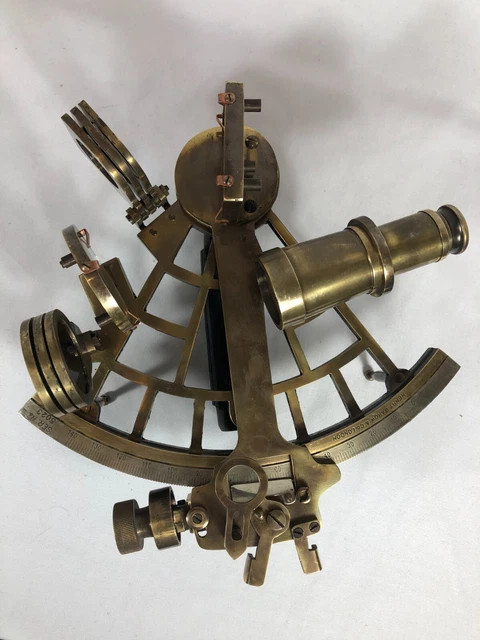 Nautical Brass 9" Navigation Sextant Astrolabe Sextant Functional Brass Sextant