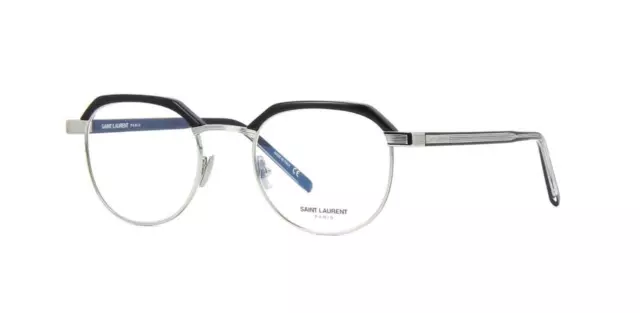 Saint Laurent SL 124 001 Black & Silver Eyewear Glasses Frames Eyeglasses 50-21