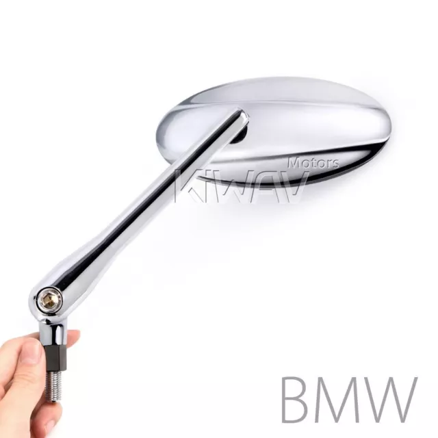 KiWAV rétroviseurs pour BMW moto ULTRA chromé oval CNC aluminum 10mm 1.5pitch ε