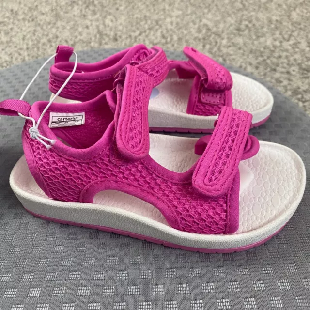 Carters Toddler Girls Sandals 9M Pink Wren Water Summer Shoes Hook And Loop