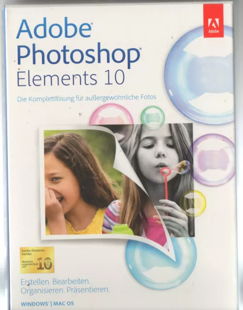 Adobe Photoshop Elements 10 Windows MAC deutsch Voll NEU OVP Bildbearbeitung