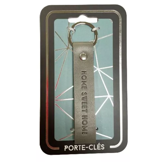 Porte clés sangle simili cuir - Home sweet home