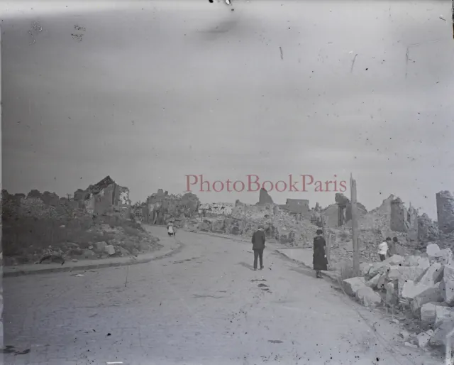 Ruinen Von das Riesen- Krieg Foto Negative Platte Gläser Stereo c1920 V28L11n18