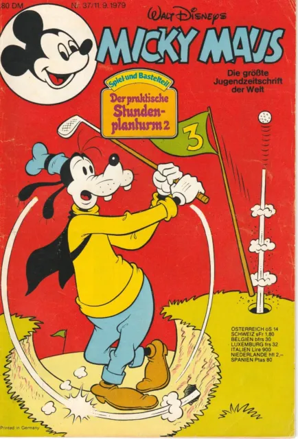 Comic Heft, MICKY MAUS, Band Nr. 37 - 1979 , ohne Beilage, Walt Disney, Ehapa