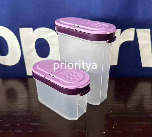 Tupperware Modular Mates Large & Small Spice Shaker Set of 2 Purple Plum New