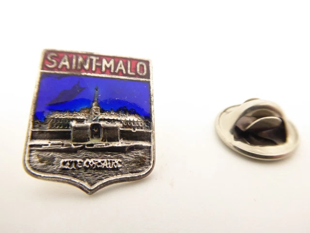 Spilla Badge Souvenir Saint-Malo – Città, Bandiera, Blasone, Francia