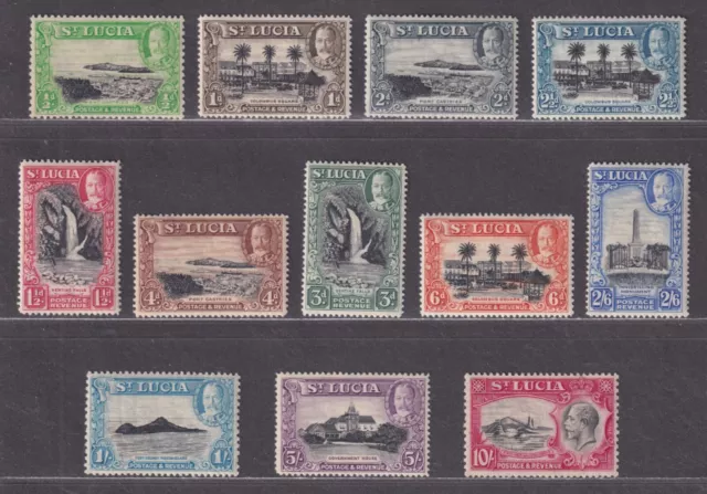 St Lucia Scott 95-106 VF LH 1926 King George V Pictorial Set Complete CV $105.70