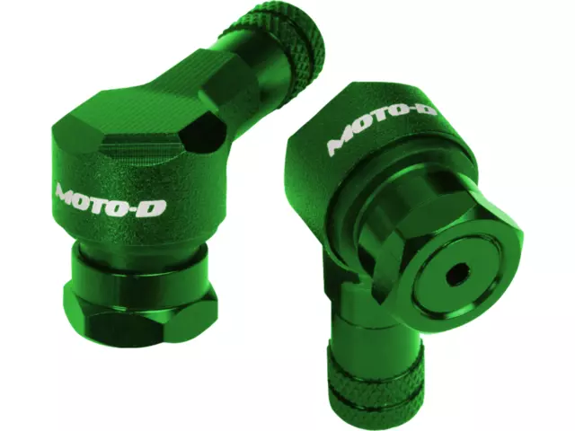 MOTO-D Angled Motorcycle Valve Stems 11.3MM - Green
