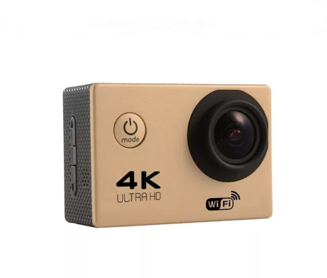 VIDEO CAMARA ACCION DEPORTIVA 4K ULTRA HD - WIFI - DORADO - SUMERGIBLE 30 metros