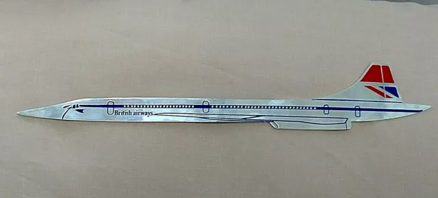 British Airways Concorde Silver Paper Cutter Jumbo Jet Super sonic Air Plane UK